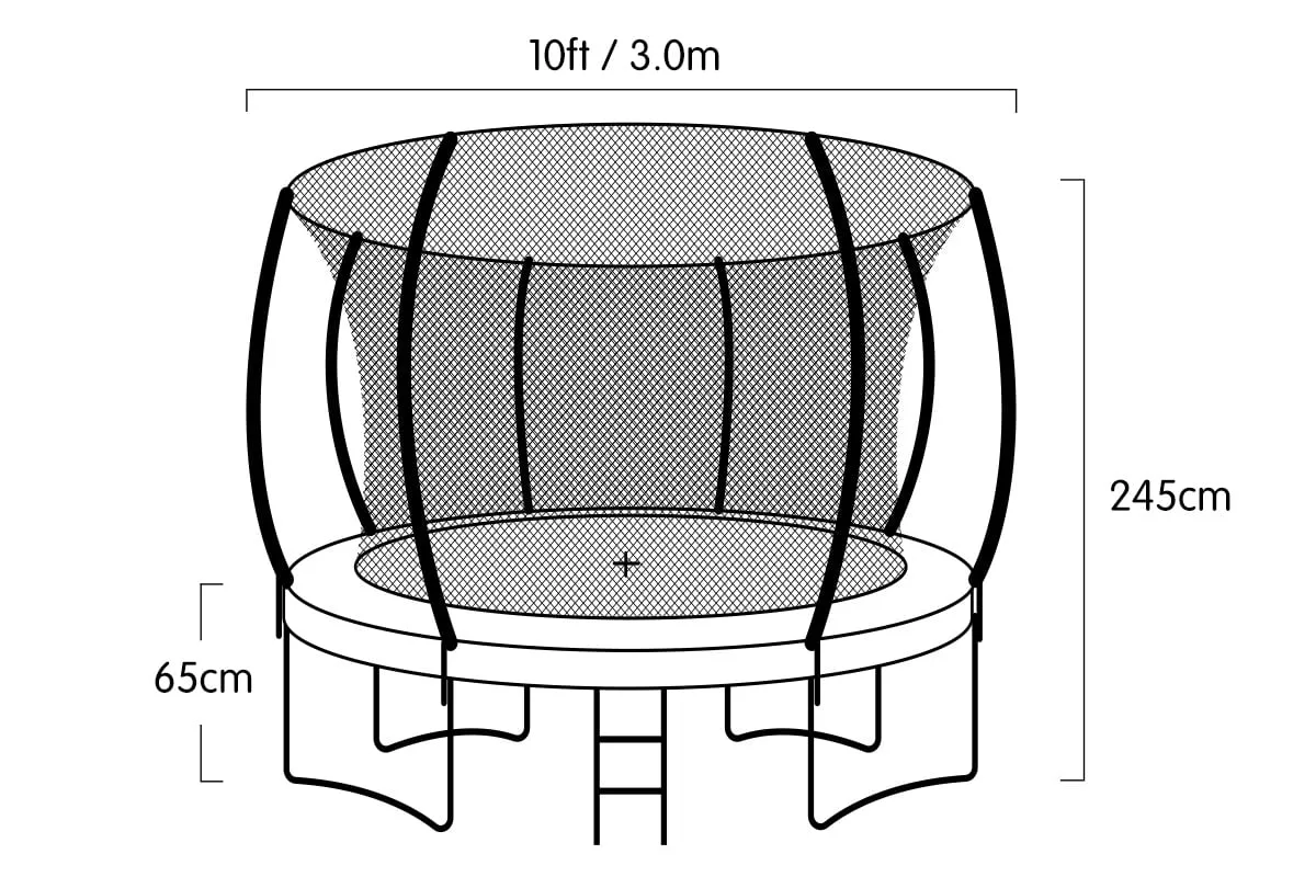 10ft Heavy Duty Kids Trampoline Set with Safety Net - Kahuna