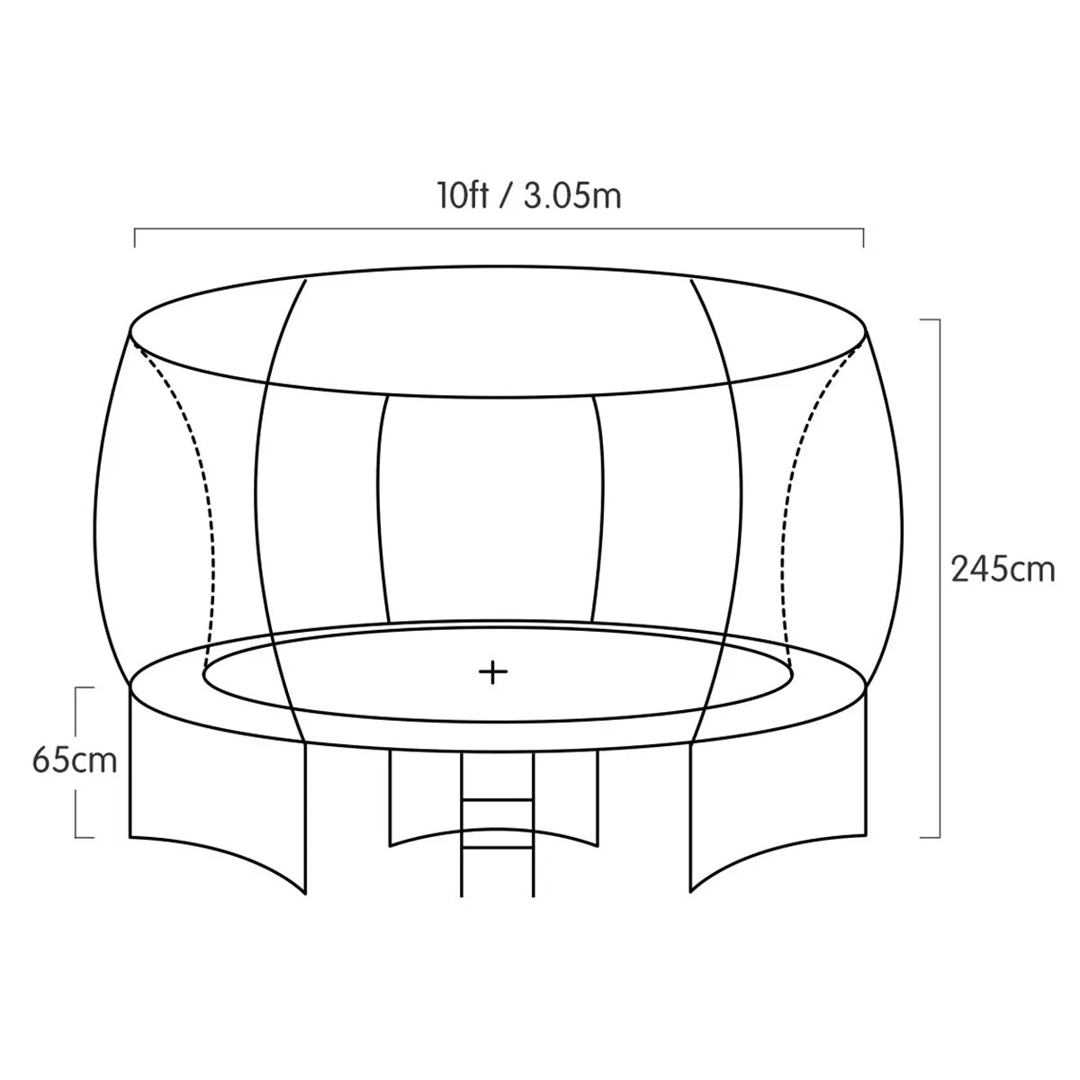 10ft UV-Stabilised Trampoline with Safety Net & Ladder - Kahuna