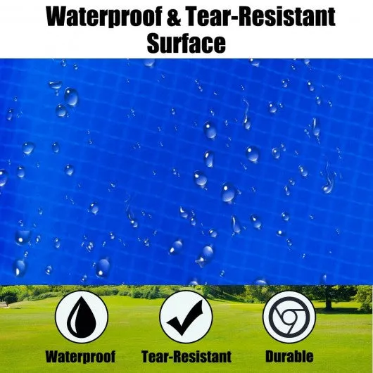 10FT Waterproof Safety Trampoline  Bounce Frame Spring Cover-Navy