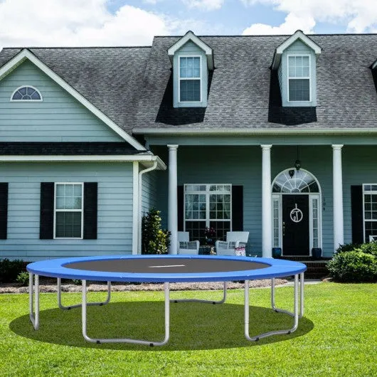 10FT Waterproof Safety Trampoline  Bounce Frame Spring Cover-Navy