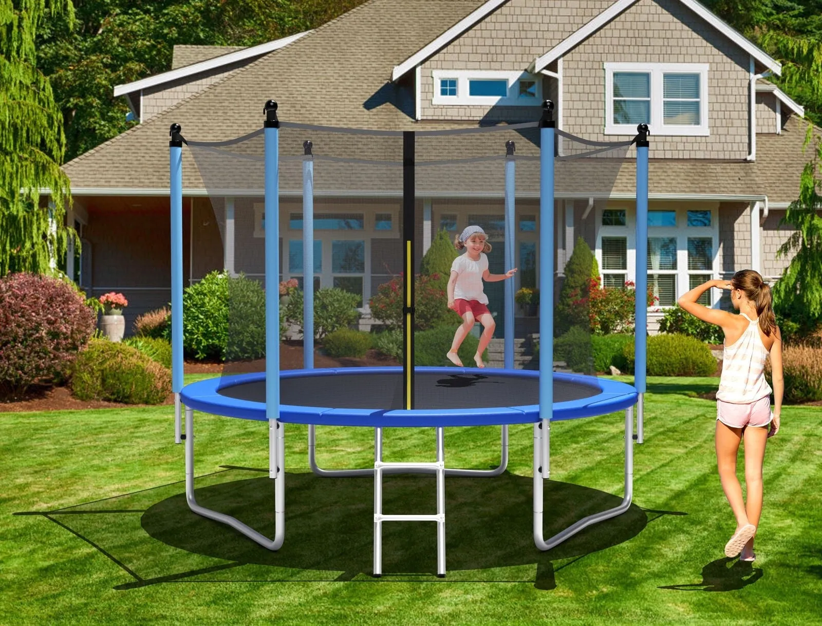 14 Foot Recreational Trampoline with Safety Net