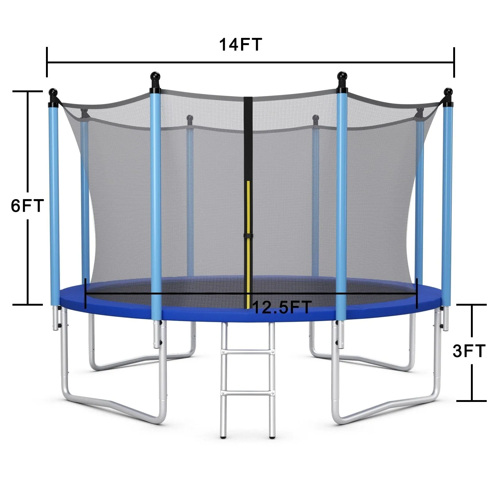 14 Foot Recreational Trampoline with Safety Net