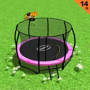 14ft Heavy Duty Outdoor Trampoline with Basketball Set, Kahuna