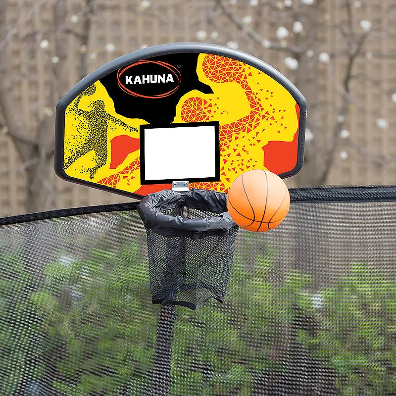 14ft Outdoor Trampoline with Safety Net, Ladder & Basketball Set - Kahuna