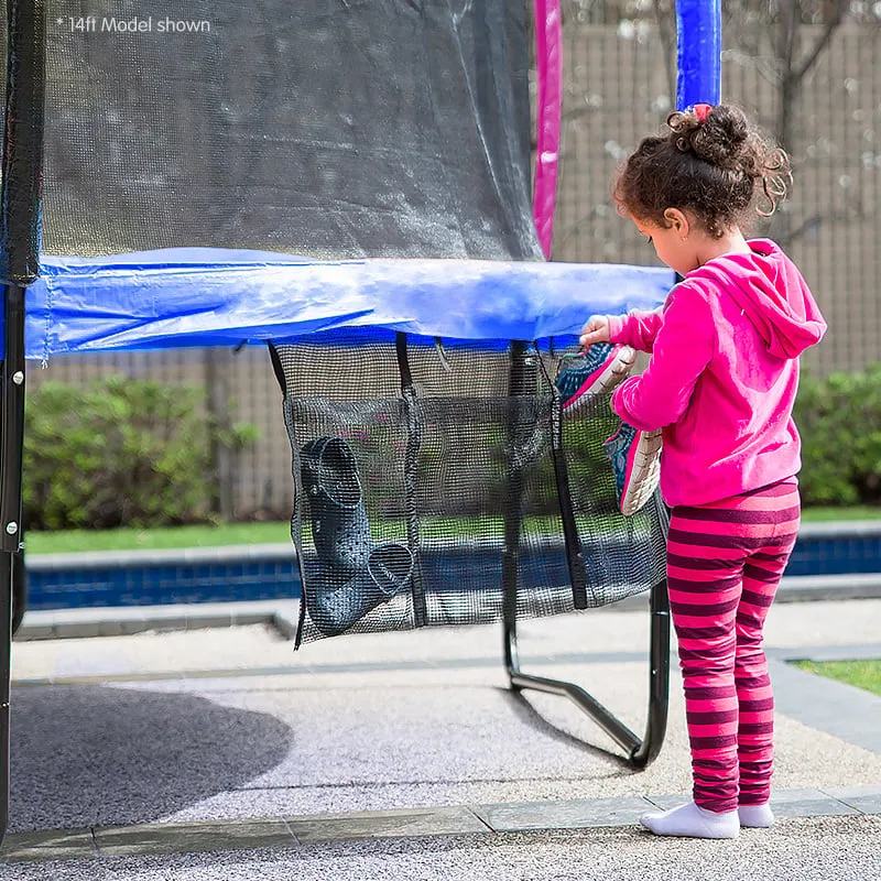 14ft Outdoor Trampoline with Safety Net, Ladder & Basketball Set - Kahuna