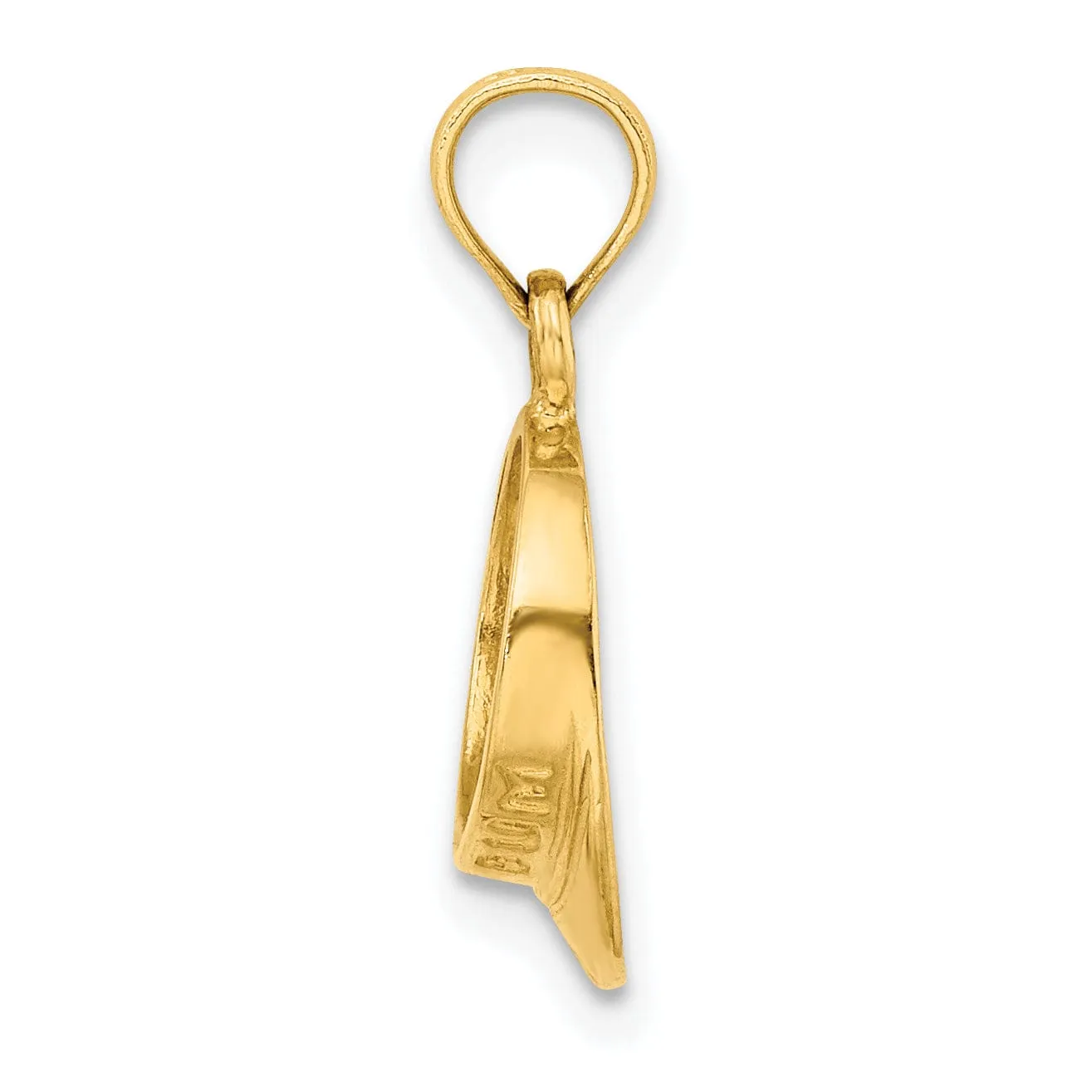 14K Yellow Gold Polished Finish 3-Dimensional Beach Bum Sun Visor Charm Pendant