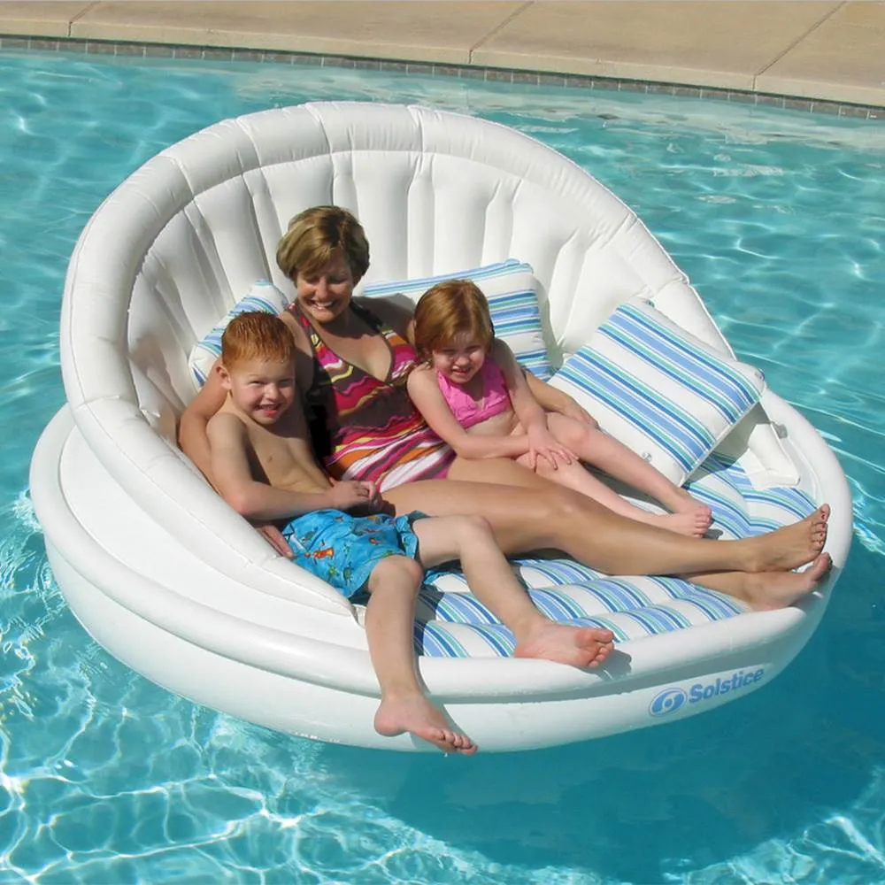 2-Pack Swimline Solstice Inflatable 3-Person AquaSofa Rafts   Pump | 2 x 15135HR