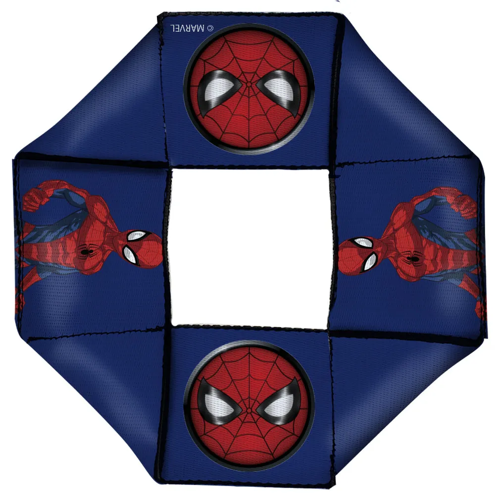 2016 SPIDER-MAN 

Dog Toy Squeaky Octagon Flyer - Spider-Man Pose/Spider Icon Blue