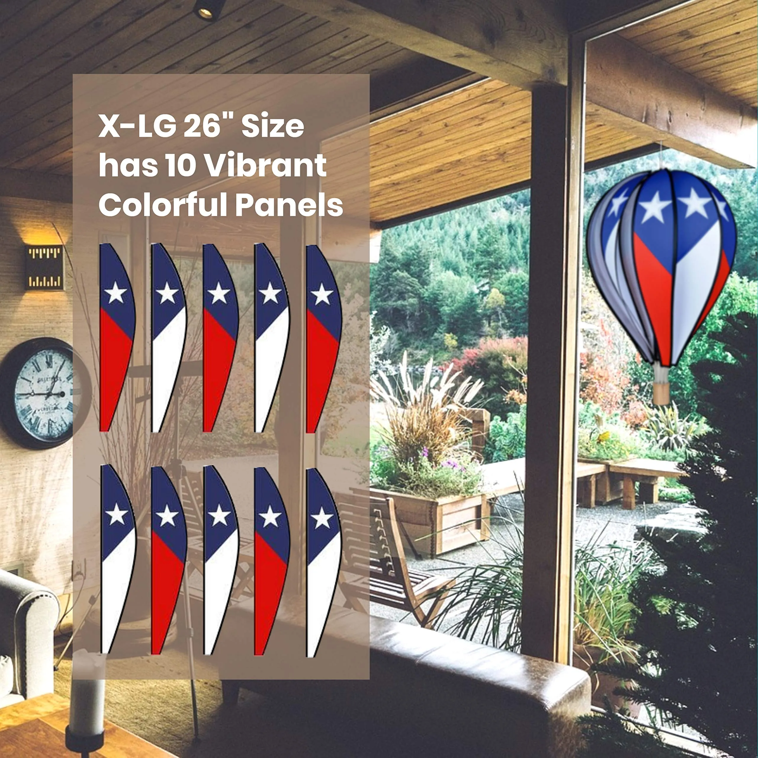 26" Hot Air Balloon Wind Spinner - Patriotic