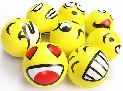 3" Party Pack Emoticon Stress Balls - Stress Reliever Party Favors, Toy Balls, Party Toys (24 pack)