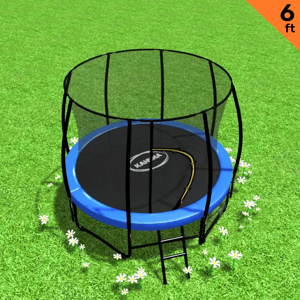 6ft Blue Trampoline, Safety Enclosure, Steel Frame, Kahuna