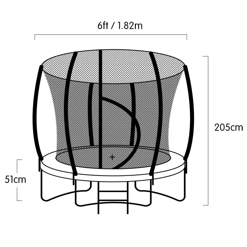 6ft Rainbow Trampoline Set, UV-Stabilised Safety Net, Heavy-Duty Steel Frame, Kahuna