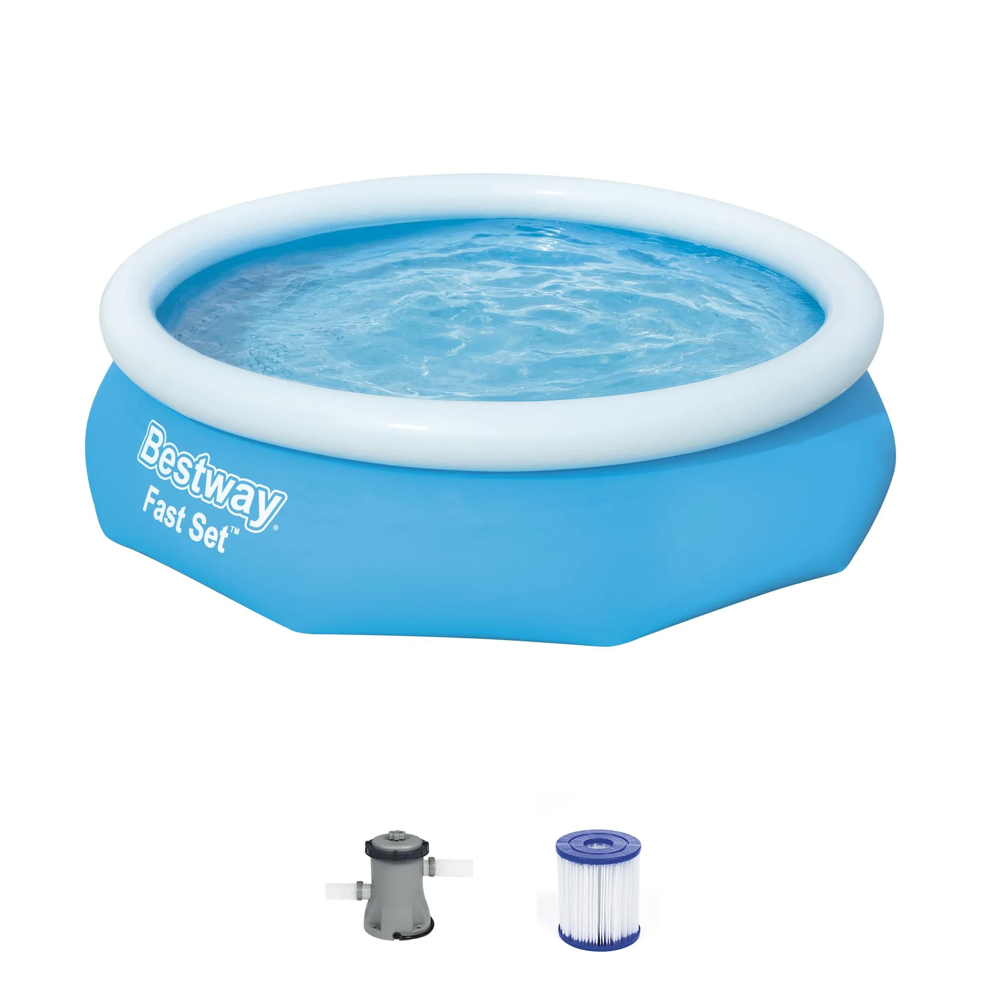 Bestway 10' x 30" Fast Set Inflatable Above Ground Swimming Pool (Open Box)