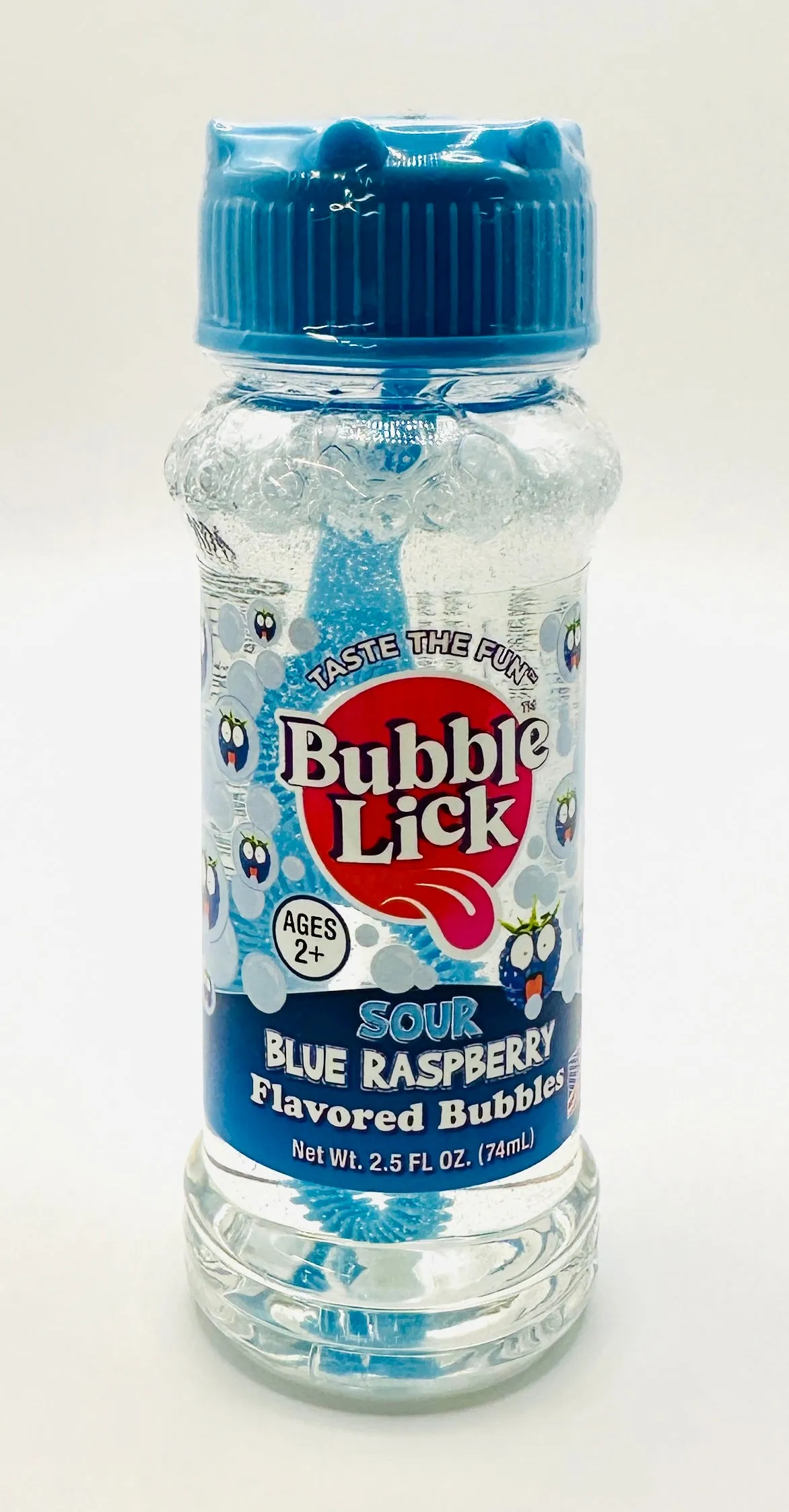 Bubble Lick Sour Blue Raspberry Flavored Bubbles