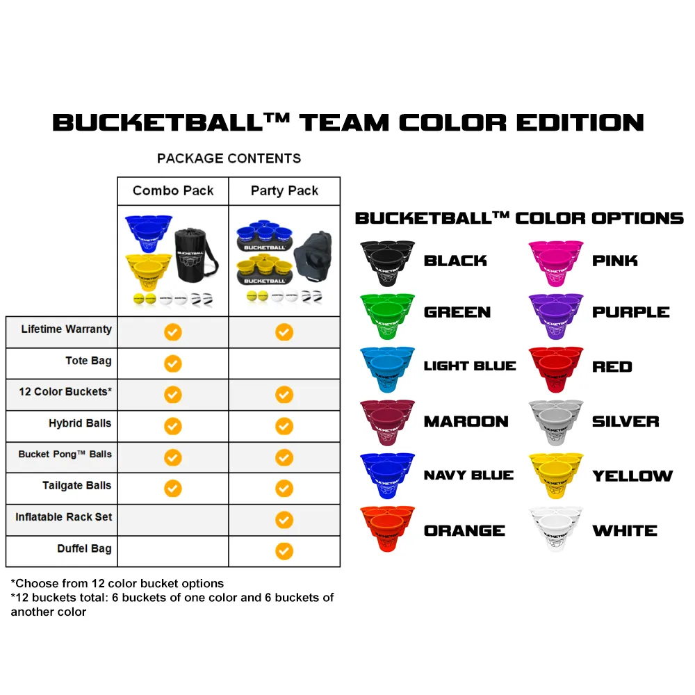 BucketBall - Team Color Edition - Combo Pack (Black/Maroon)