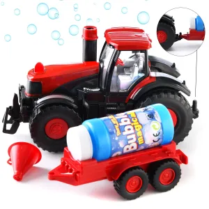 Bump & Go Bubble Blowing Farm Tractor Toy Truck With Lights, Sounds, And Action