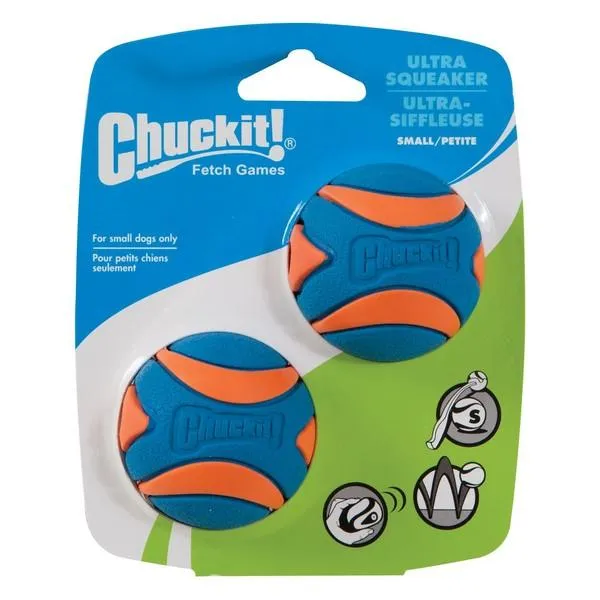 Chuckit Ultra Squeaker Rubber Fetch Balls 5 Sizes