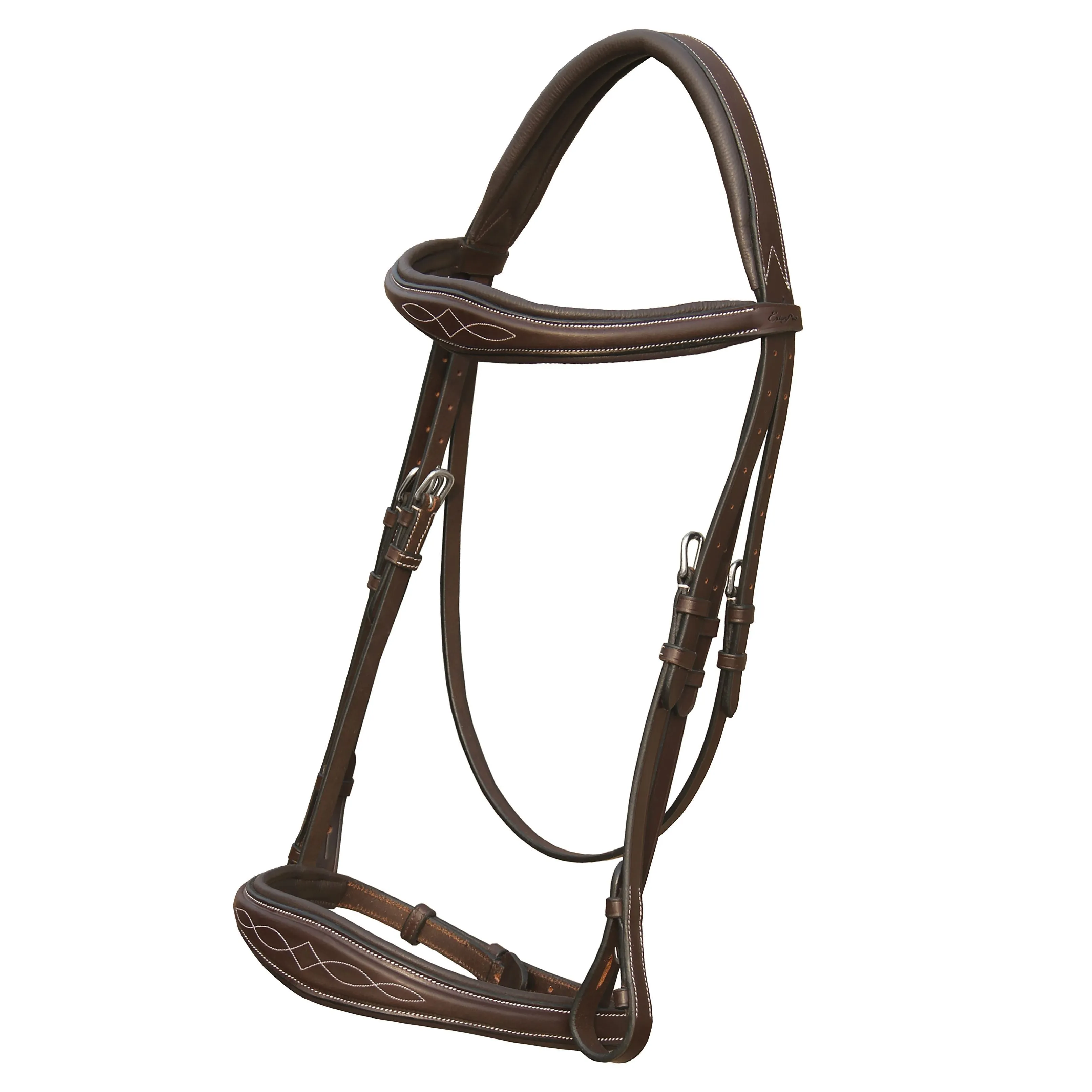 ExionPro Fancy Stitched Raised Anatomical Bridle with Reins without Flash