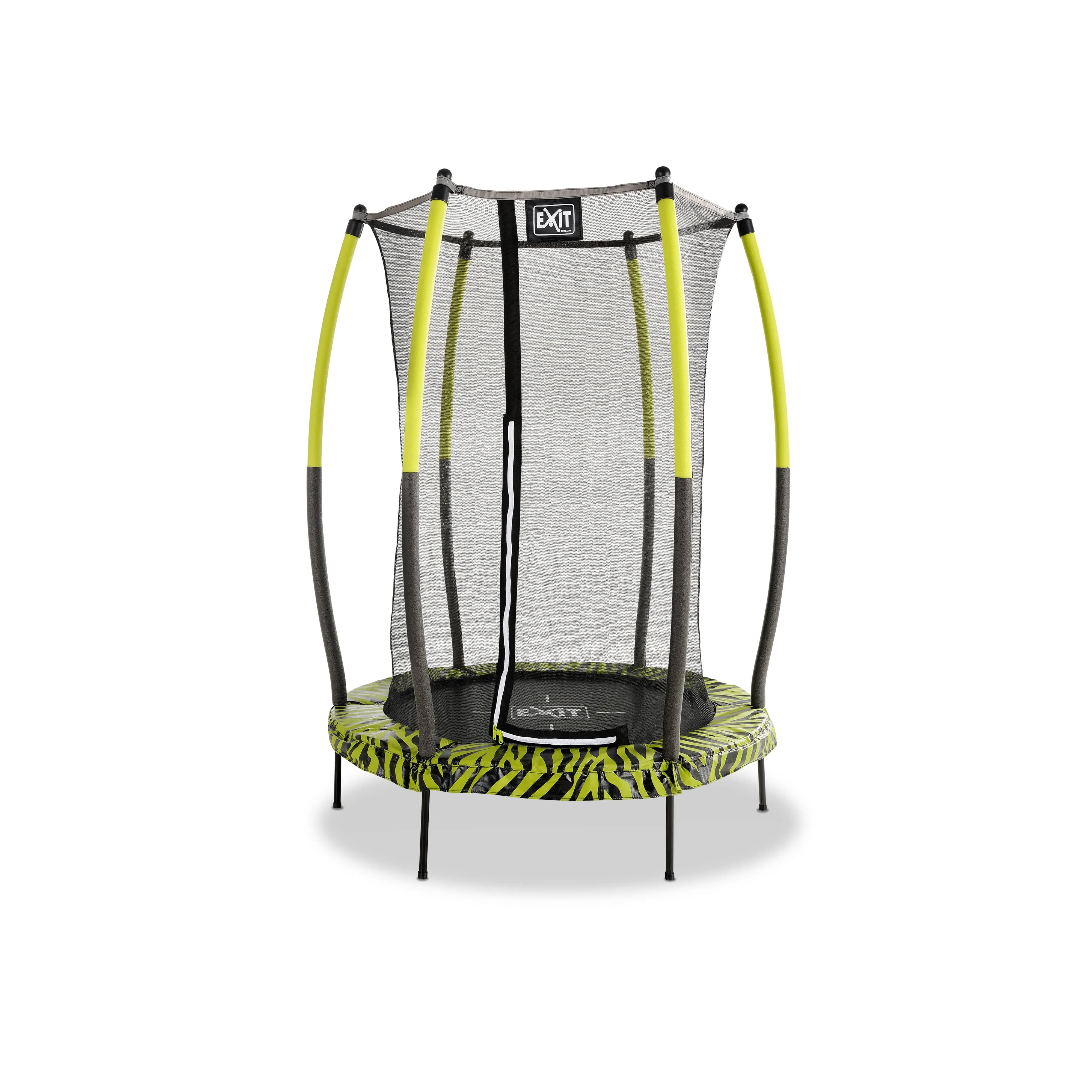 Exit Tiggy Junior Trampoline With Safety Net Ø140cm Black- Grey/Green