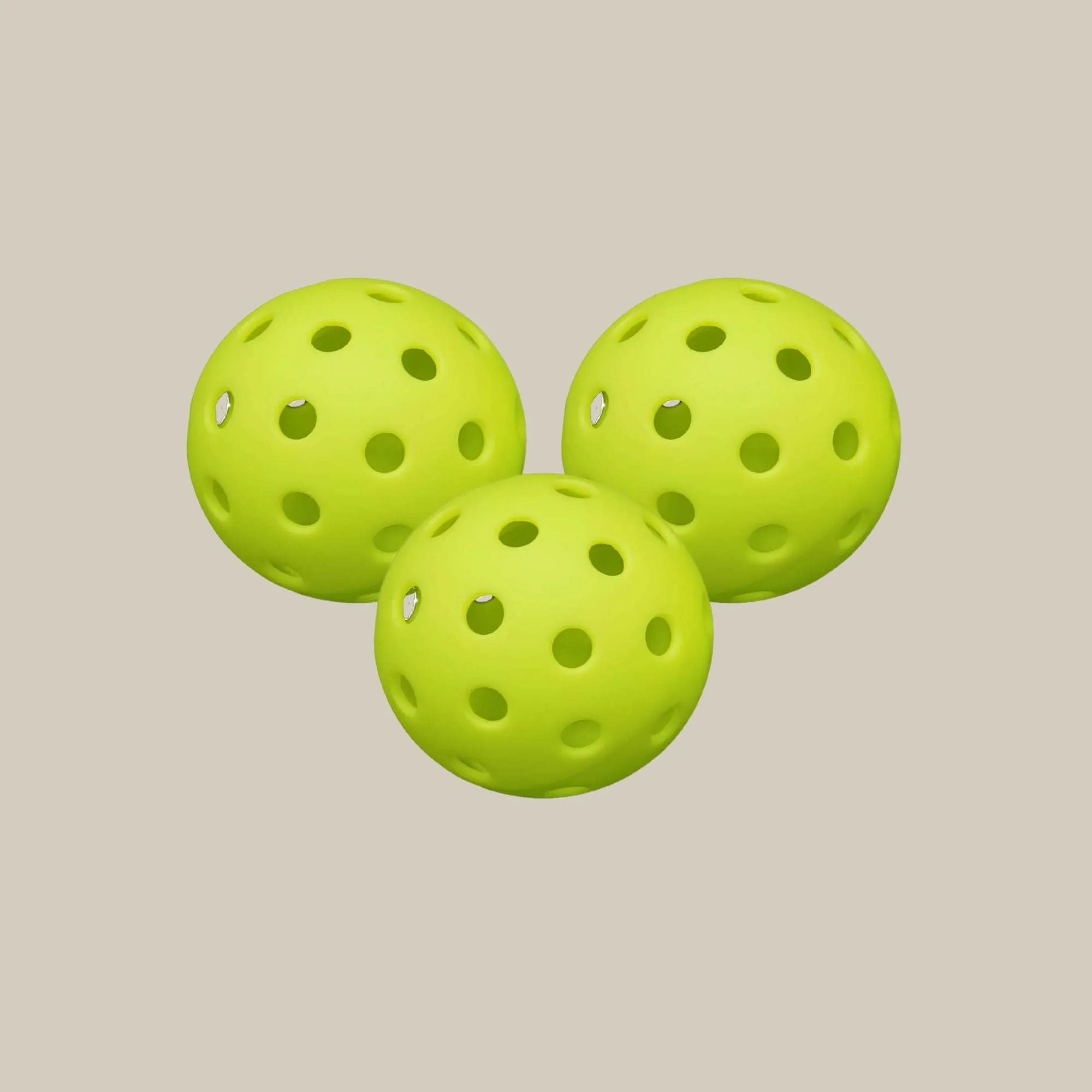 Green Hybrid Pickleballs - Set of 3