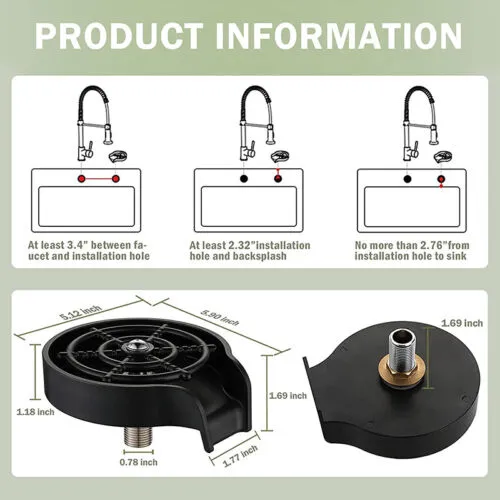 High Pressure Kitchen Sink Cup Rinser