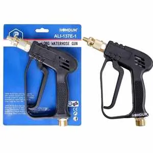 Homdum High Pressure washer Water Spray Gun procut Brass Hose Nozzle Adjustable Pressure for the car wash Motorbike Cleaning and Gardening Model 137E-1