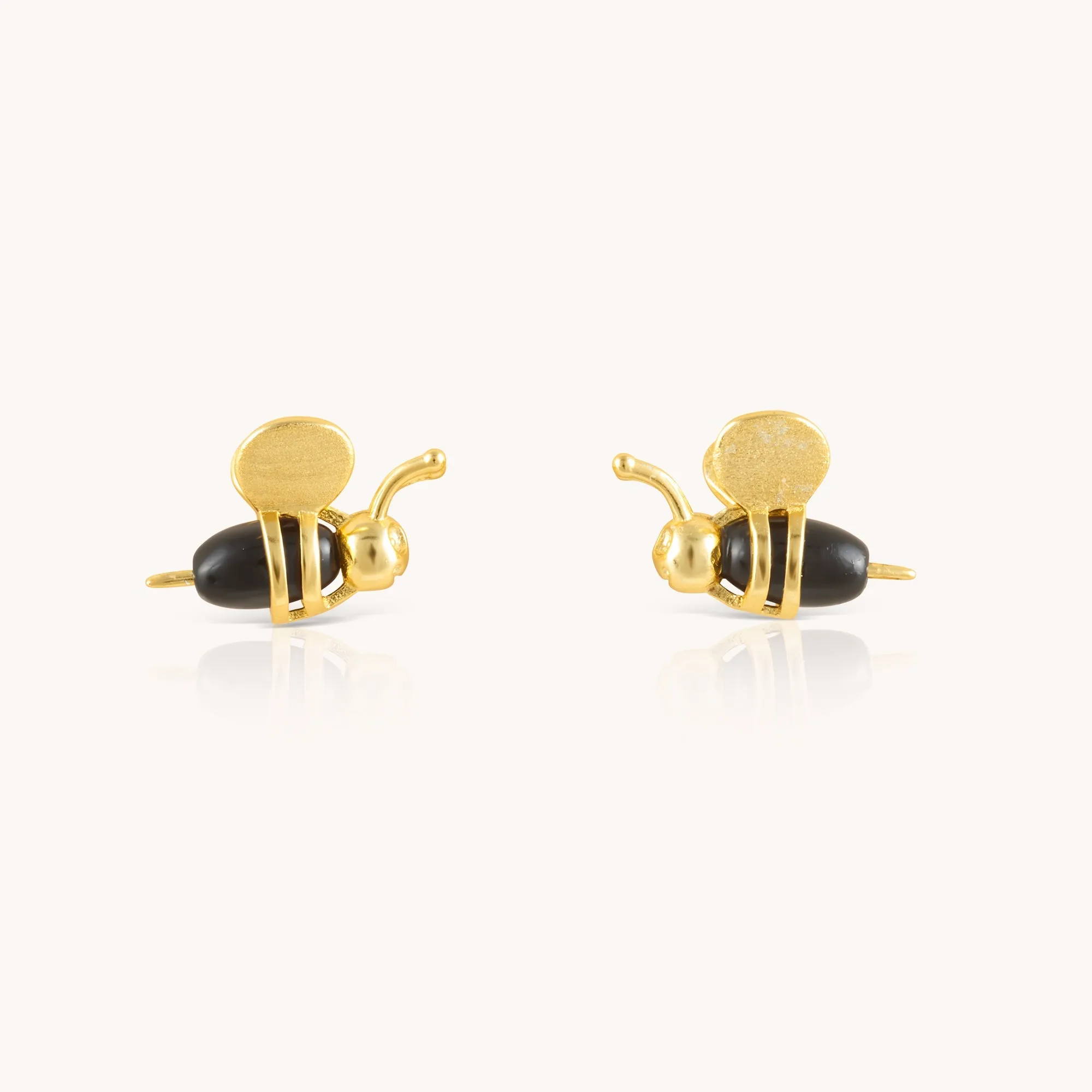 Honeybee Gold Stud Earrings W.