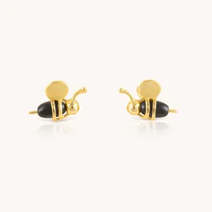 Honeybee Gold Stud Earrings W.