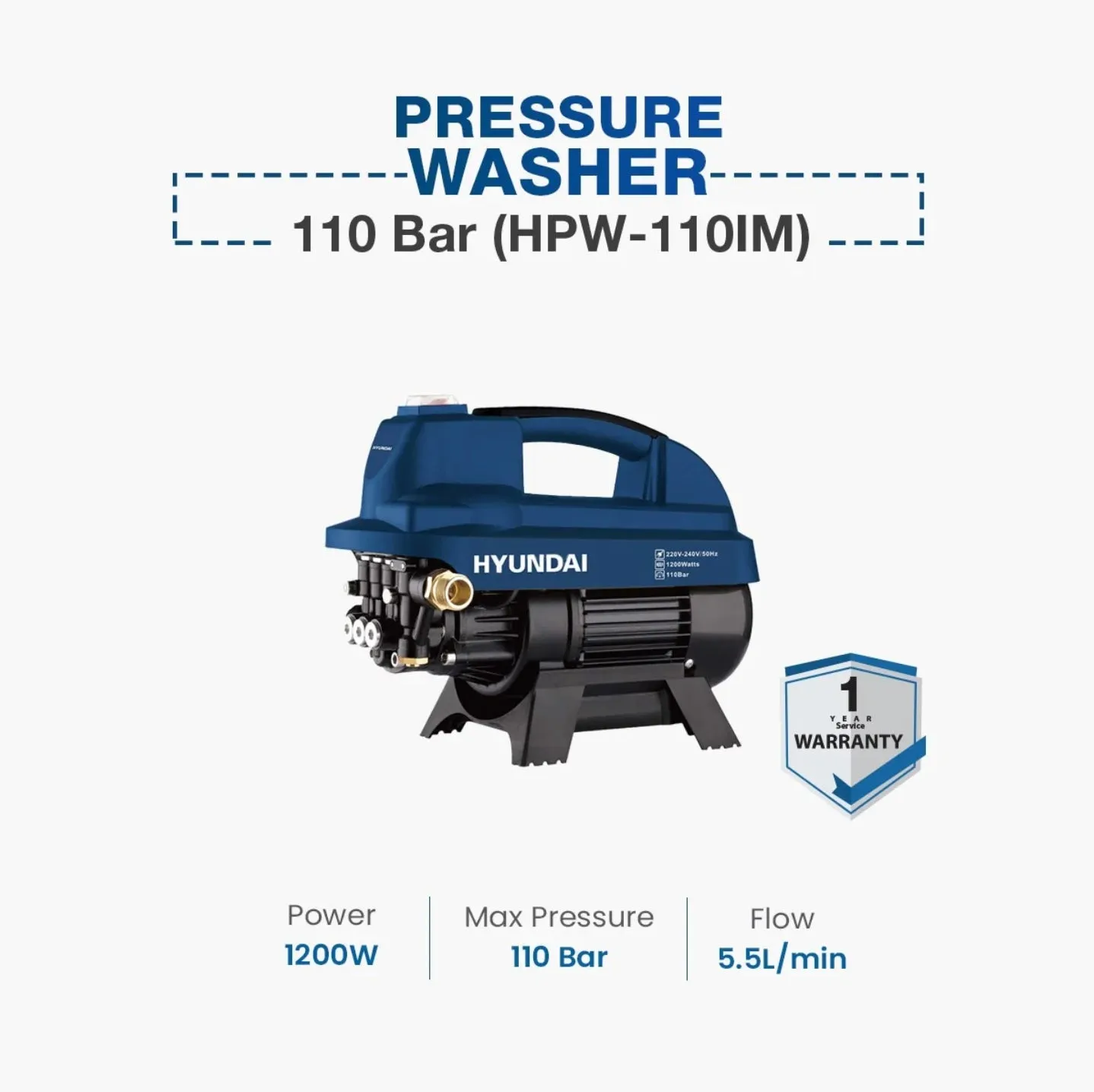 Hyundai Pressure Washer 110 Bar (HPW110IM)