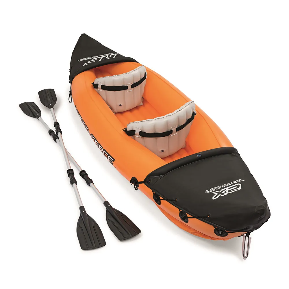 Inflatable Hydro Force Kayak Canoe Water Raft 2 Person Aluminium Oar