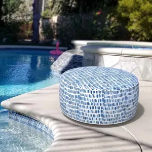 Inflatable Ottoman Blue Pebble LVTXIII Outdoor