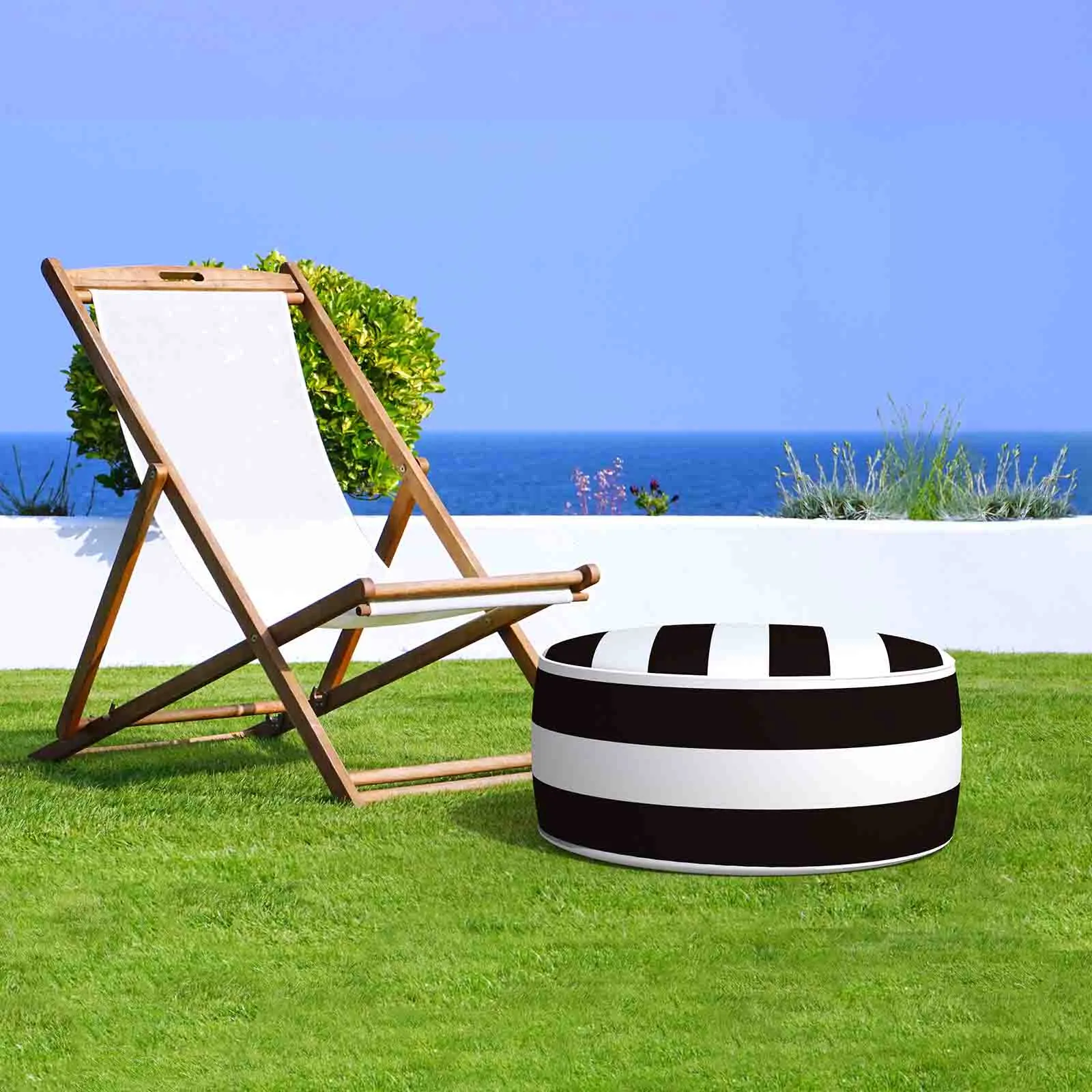 Inflatable Ottoman Cabana Black LVTXIII Outdoor