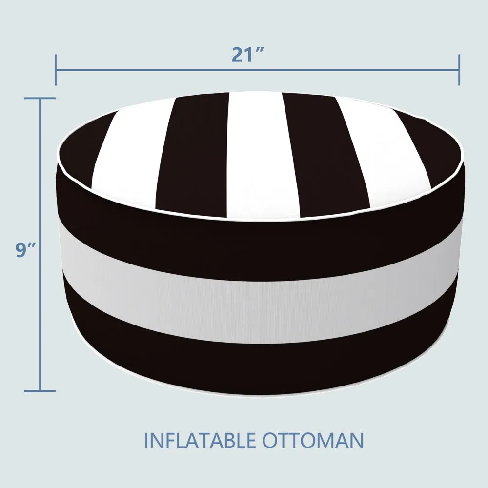 Inflatable Ottoman Cabana Black LVTXIII Outdoor