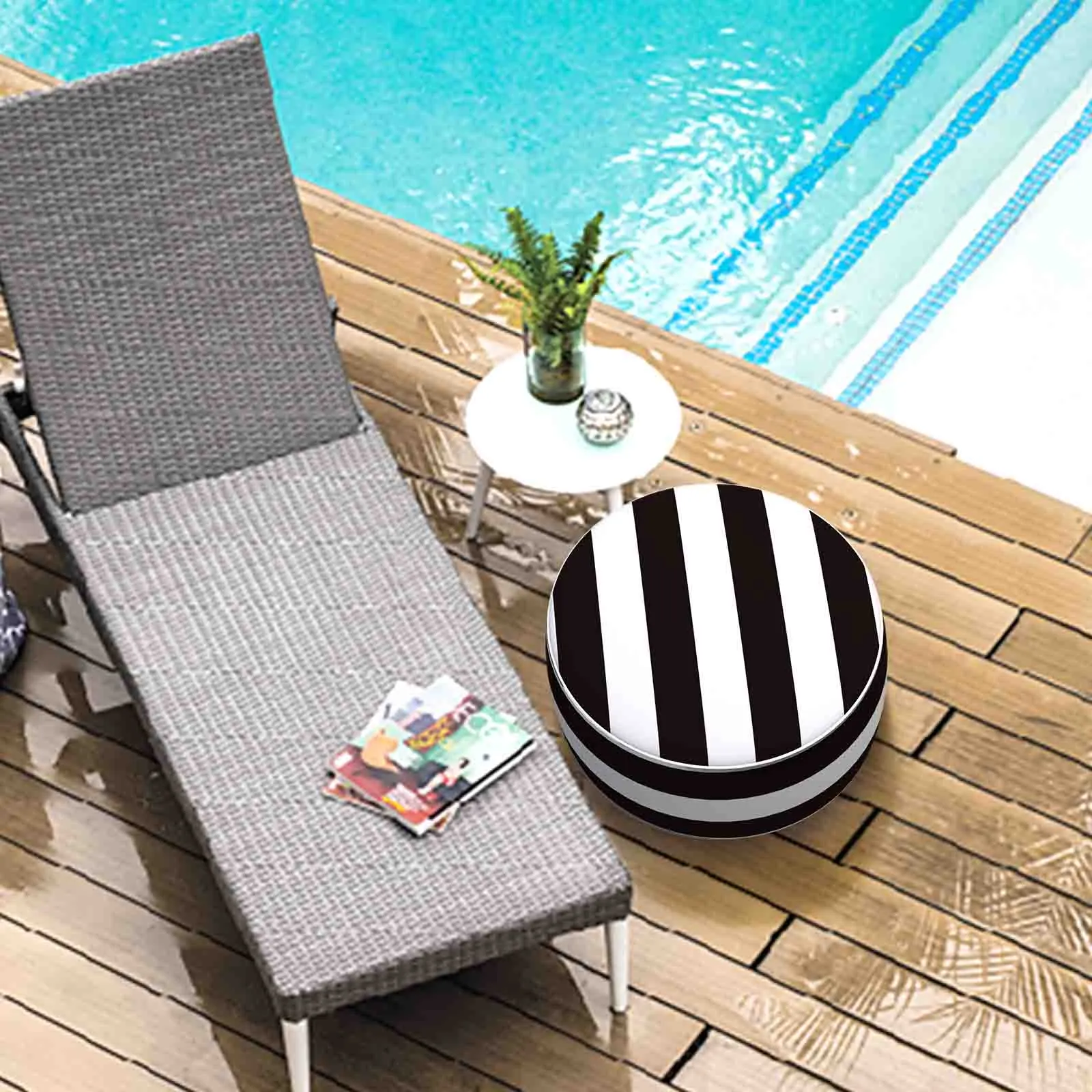 Inflatable Ottoman Cabana Black LVTXIII Outdoor