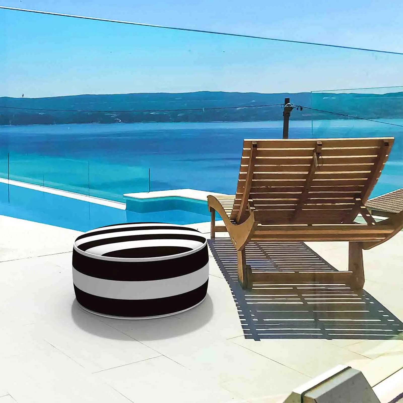 Inflatable Ottoman Cabana Black LVTXIII Outdoor