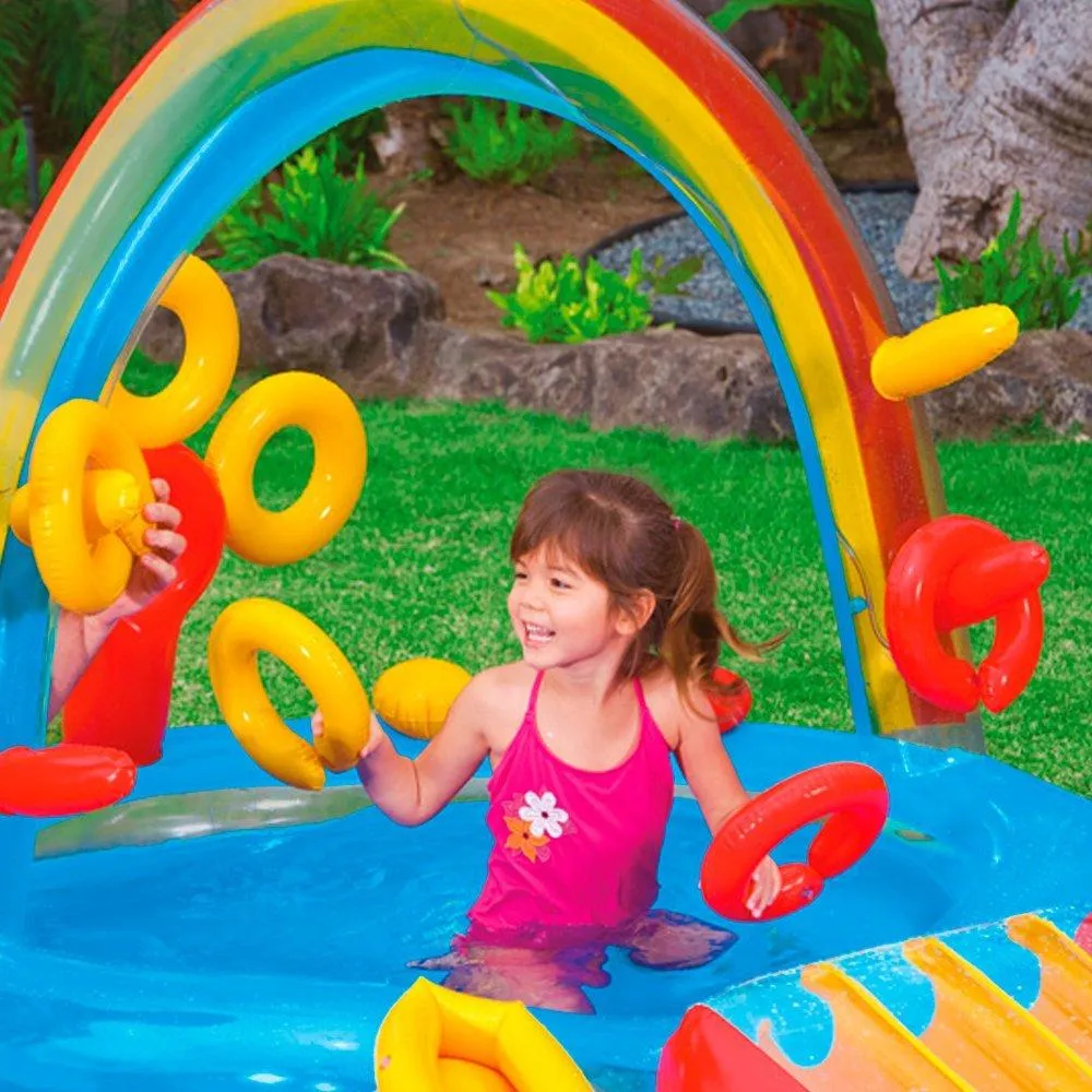 Intex Rainbow Ring Inflatable Play Center, 117&quot; X 76&quot; X 53&quot;, for Ages 2 