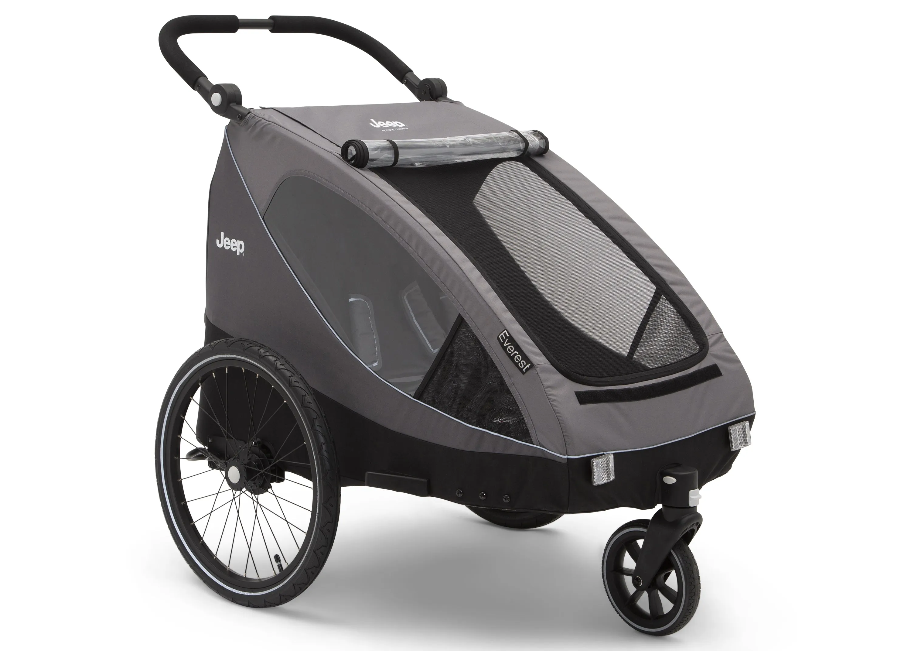 Jeep Everest 2-in-1 Child Bike Trailer and Stroller for 2 Kids