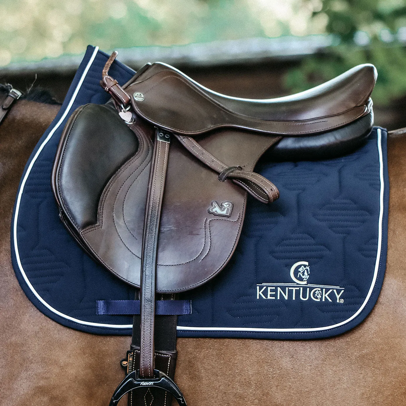 Kentucky Horsewear Colour Edition Jumping Saddle Cloth with Logo - Navy