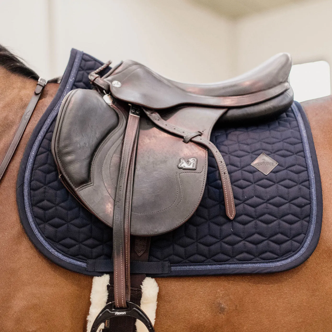 Kentucky Horsewear Glitter Rope Jumping Saddle Cloth - Navy