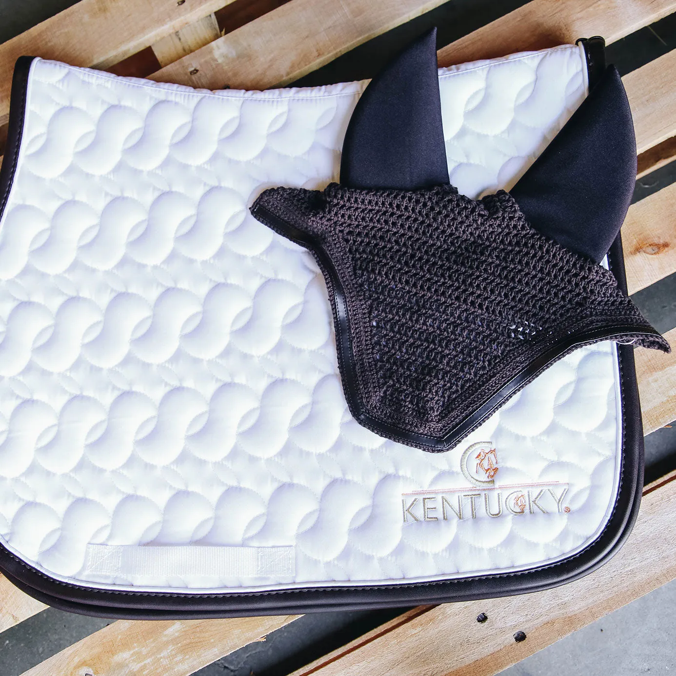 Kentucky Horsewear Logo Jumping Saddle Cloth - White