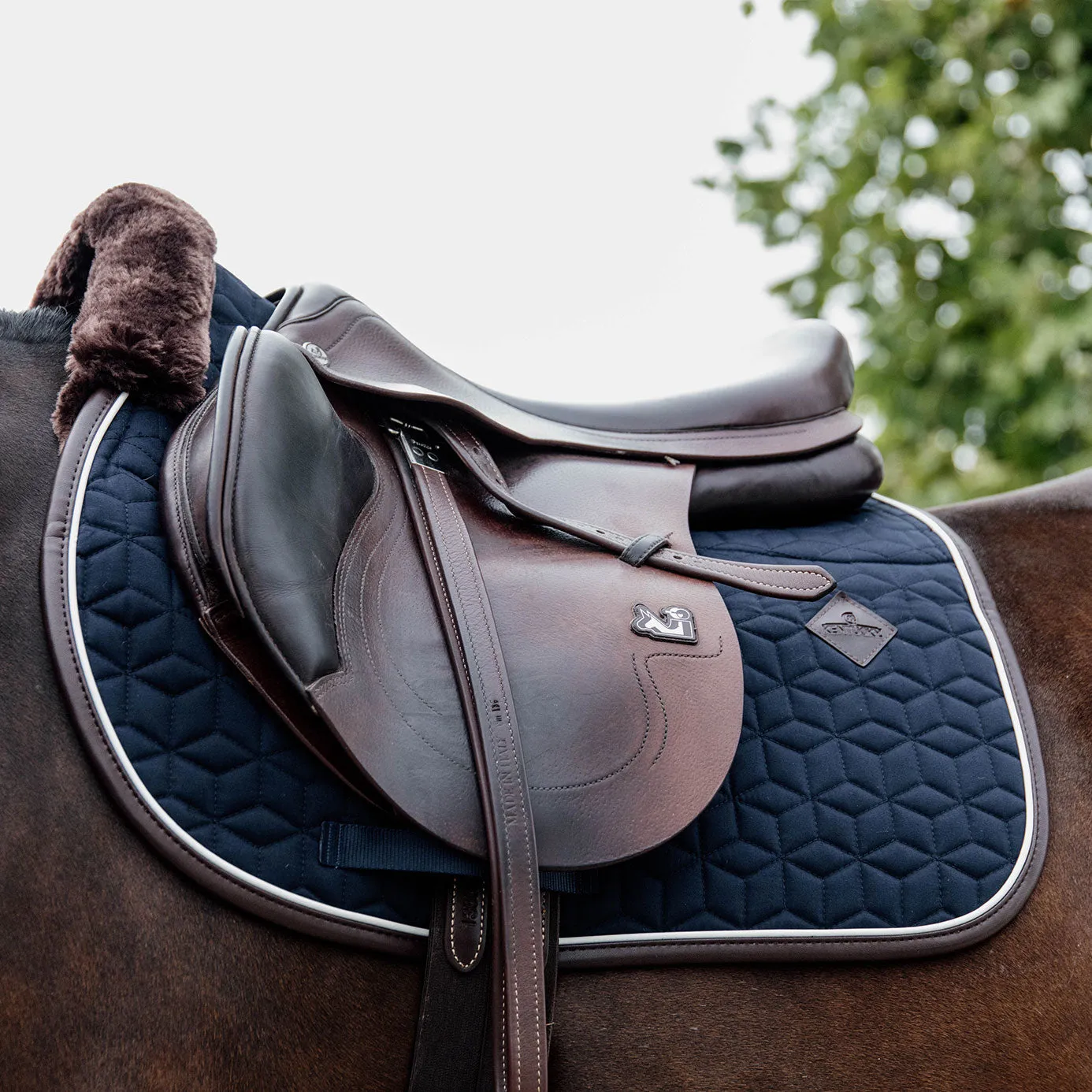 Kentucky Horsewear Skin Friendly Star Quilt Jumping Saddle Cloth - Navy