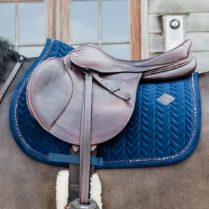 Kentucky Horsewear Velvet Pearls Jumping Saddle Cloth - Navy