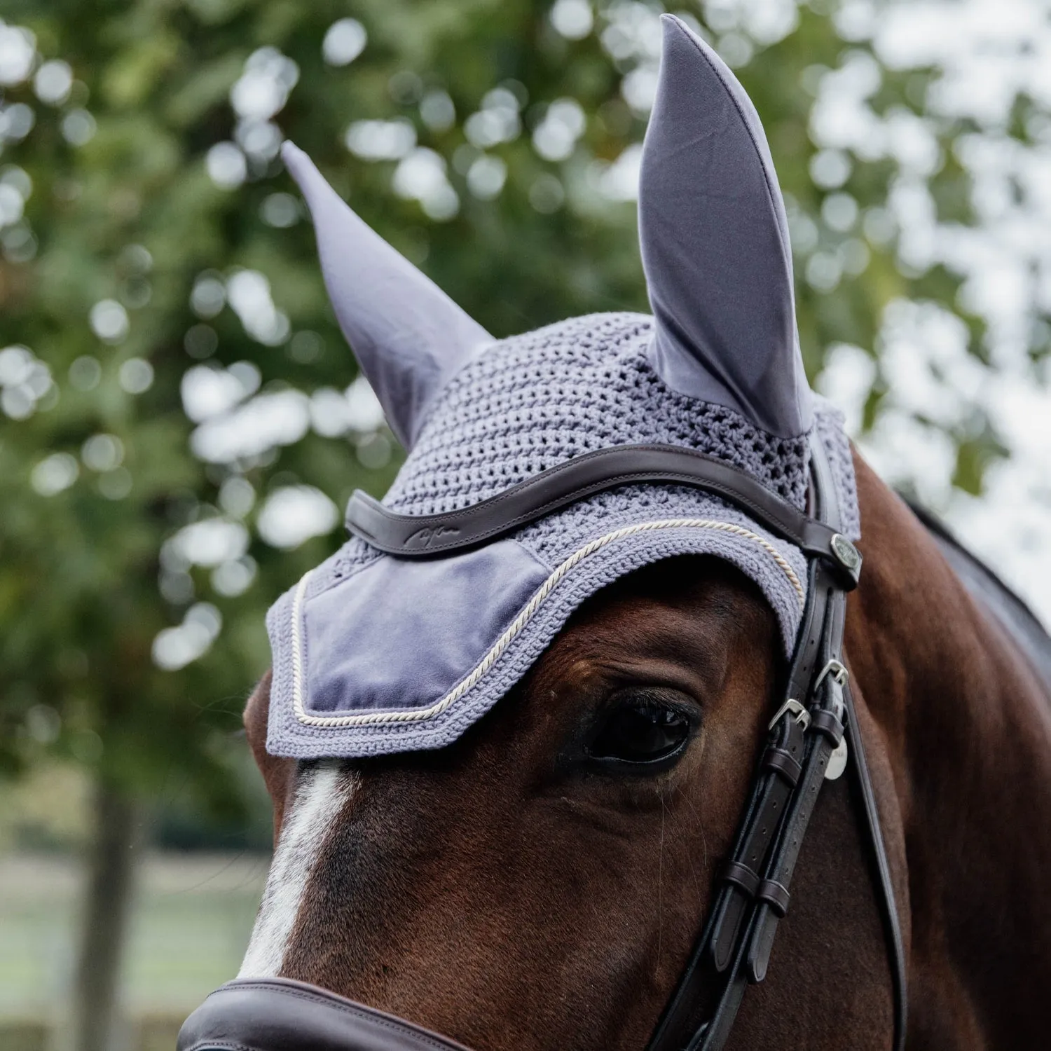 Kentucky Horsewear Wellington Velvet Fly Veil - Purple (Lilac)