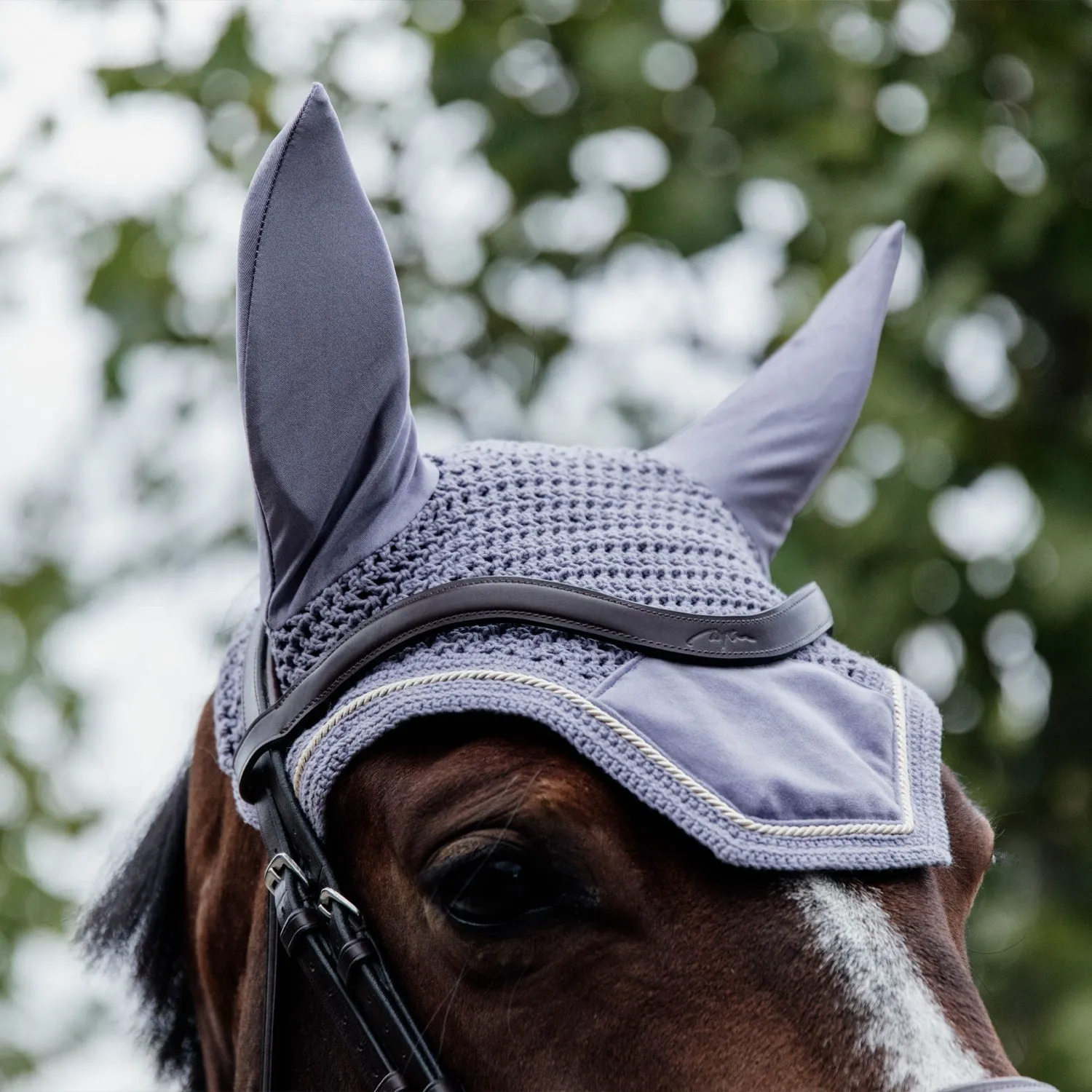 Kentucky Horsewear Wellington Velvet Fly Veil - Purple (Lilac)