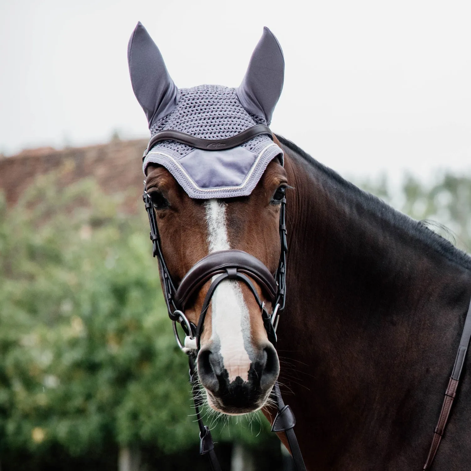 Kentucky Horsewear Wellington Velvet Fly Veil - Purple (Lilac)