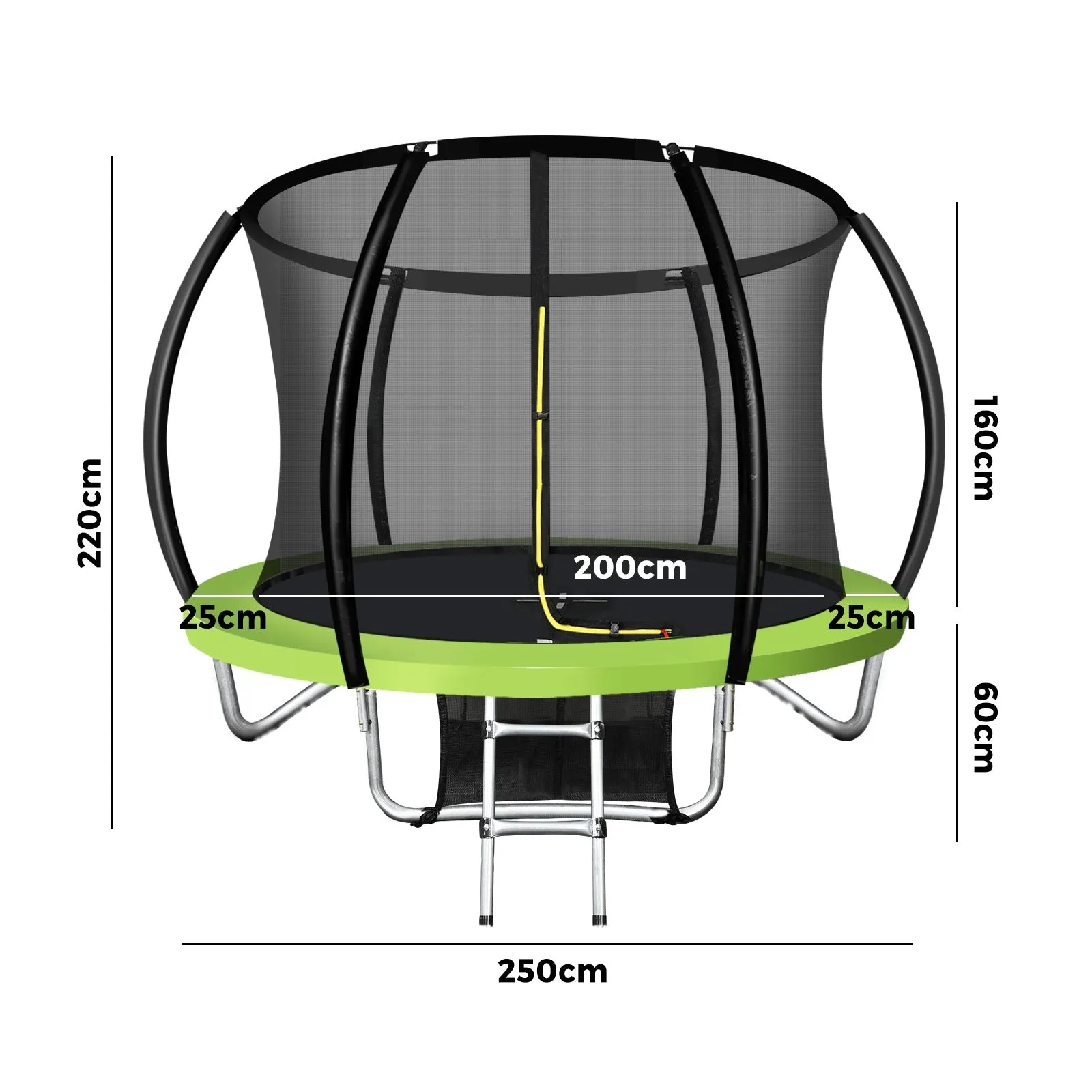 Mazam 8FT Trampoline Round Trampolines Kids Enclosure Safety Net Outdoor Indoor