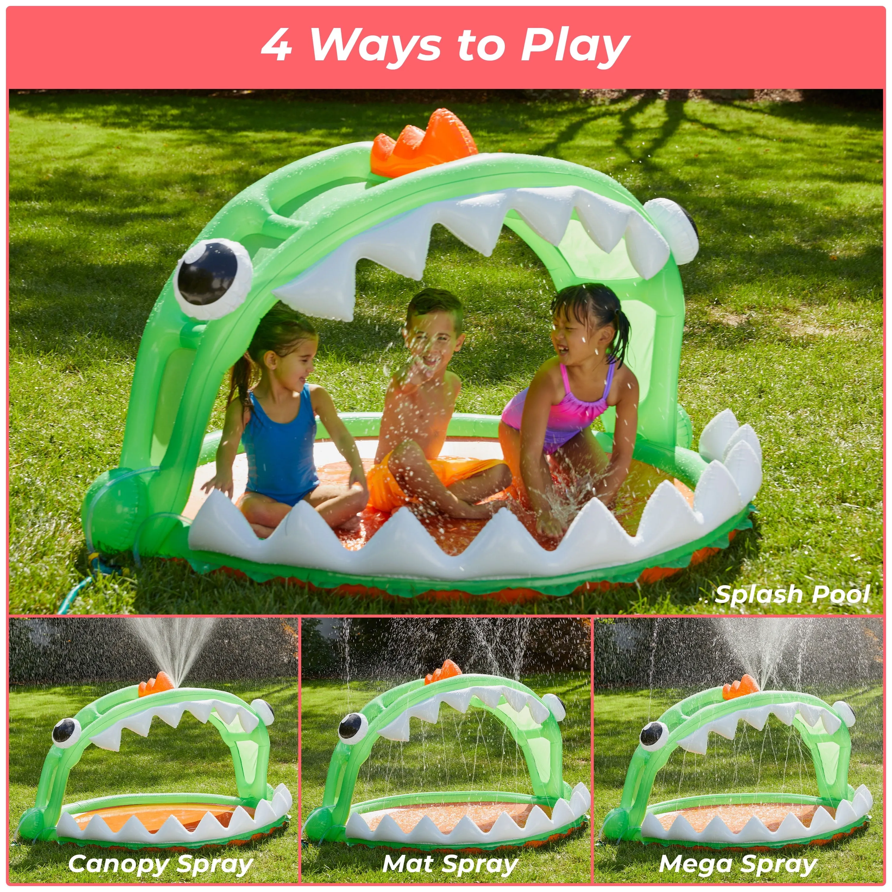 Mega Piranha Shade N' Splash Sprinkler and Splash Pad 5.5'