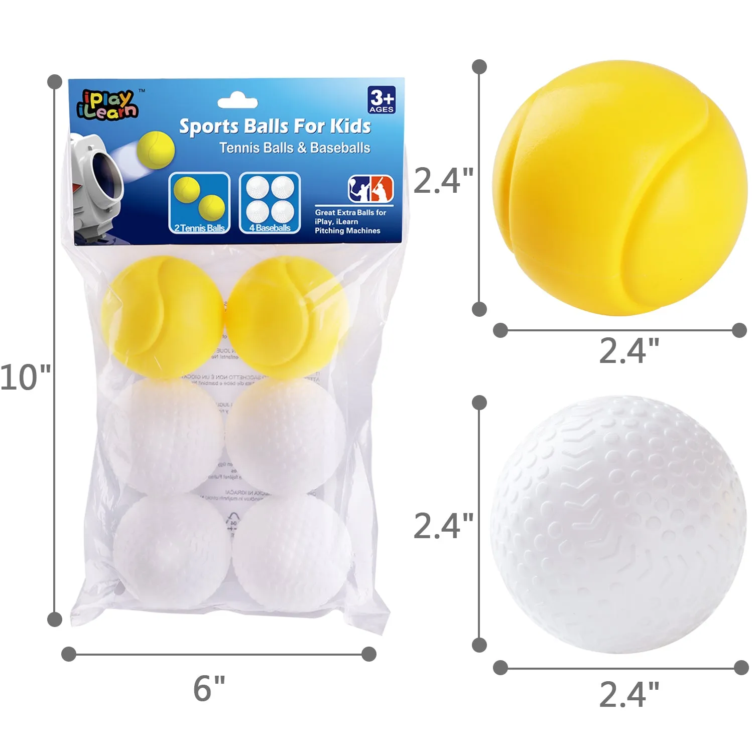 Plastic Replacement Balls, Pitching Machine Baseball & Tennis