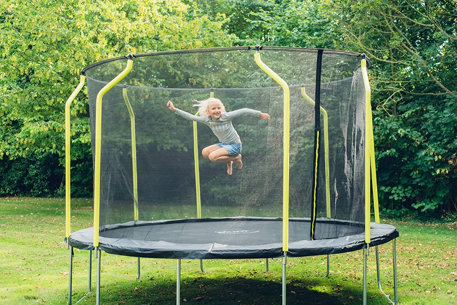 Plum 14ft Junior Trampoline and Enclosure with Safety Net - Indoor & Outdoor Trampoline for Ages 6-16 Years