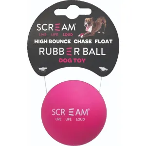 Scream Rubber Ball Pink Dog Toy